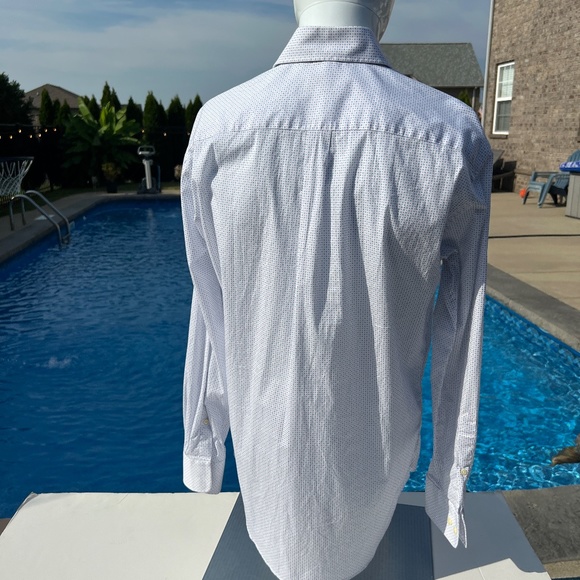 Peter Millar Mens Long Sleeve White with Blue and red dots Size Medium - Picture 8 of 10
